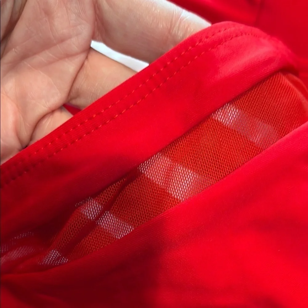 Vibrant Red High Waist sexy Halter Bikini Set size Small